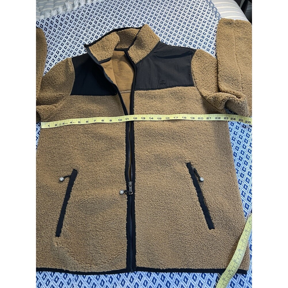 Brooks Brothers Sherpa Fleece Jacket Large Black Brown Full Zip Outdoor Cozy Coa - Picture 5 of 6